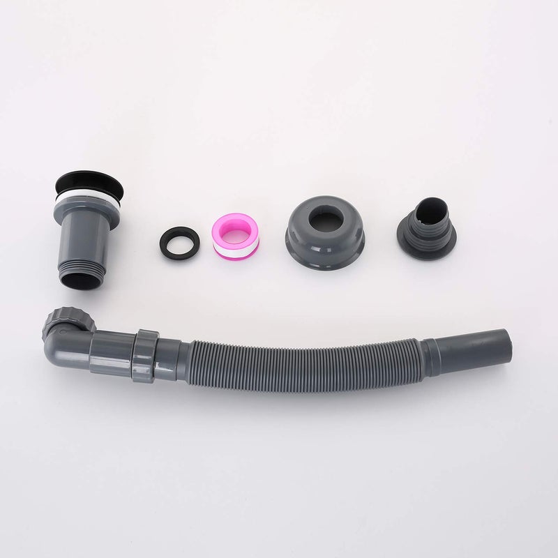 GORDEE P Trap Bathroom Sink Stopper Right-Angle Bottle Trap Complete Set Adjustable 1-1/4 Sink Drain Kit Tube, Threaded Tube Design for Bending Angles, Overflow Adjustable, Black - Image 5